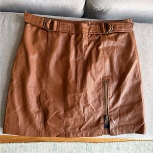 Altard State Brown Leather Skirt